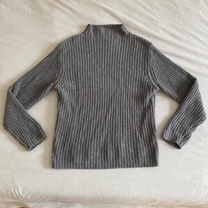 Grey Knit long sleeve mock neck